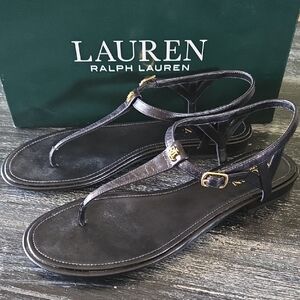 Ralph Lauren Elegant Black Thong Sandals